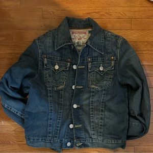 True religion denim jacket with sharper lining in size medium